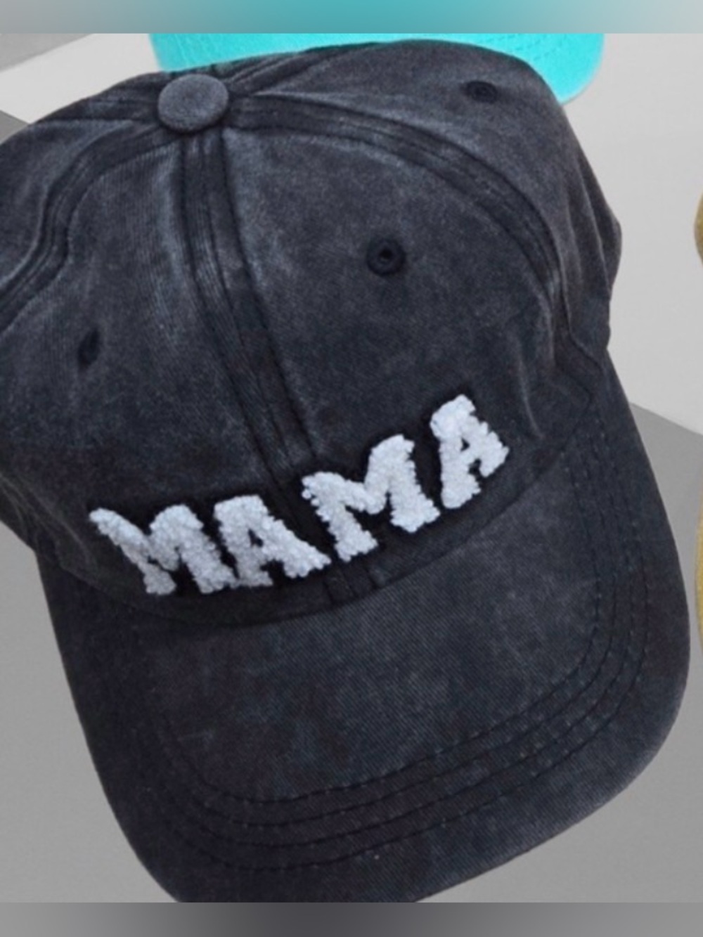 Classic Black 'MAMA' Embroidered Baseball Cap